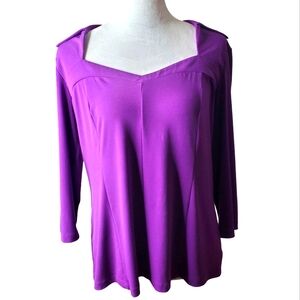 Simonton Says Designed By George Simonton Eggplant Purple Vintage 80's Top